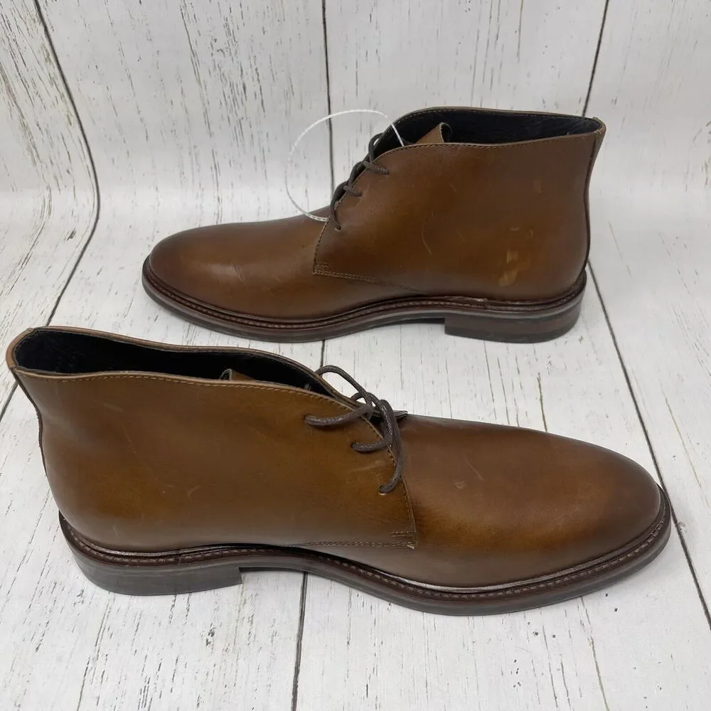 Flag Ltd Chelsea Chukka Boots Mens Size 11.5 Brown Leather Lace Up MRSP $150
